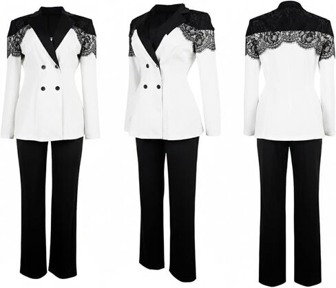 Women's 2 Piece Suit Casual Outfits Long Sleev Blazer and Pencil Pants Business Sets in Saudi Arabia