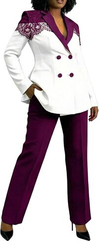 Women's 2 Piece Suit Casual Outfits Long Sleev Blazer and Pencil Pants Business Sets in Saudi Arabia