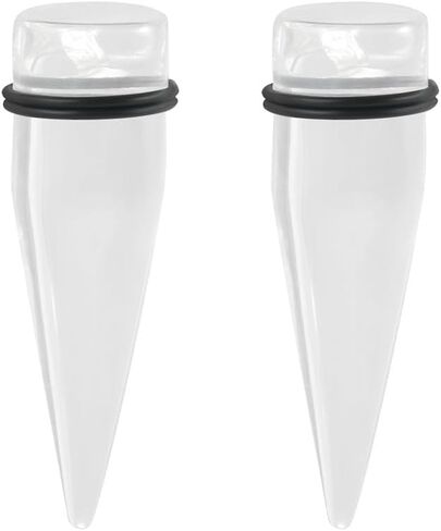 White Clear Piercing Tapers Ear Plugs for Women Men Special Chunky Spike Round Thick Acrylic Ear Gauges Expander Stretchings Plug Unisex Body Jewelry Long Ear Expanders in Saudi Arabia
