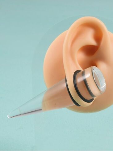 White Clear Piercing Tapers Ear Plugs for Women Men Special Chunky Spike Round Thick Acrylic Ear Gauges Expander Stretchings Plug Unisex Body Jewelry Long Ear Expanders in Saudi Arabia