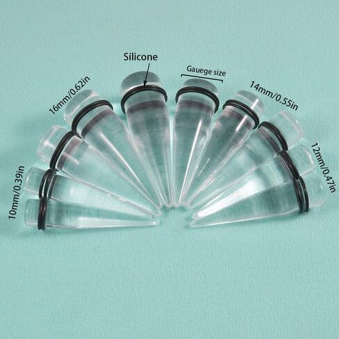 White Clear Piercing Tapers Ear Plugs for Women Men Special Chunky Spike Round Thick Acrylic Ear Gauges Expander Stretchings Plug Unisex Body Jewelry Long Ear Expanders in Saudi Arabia