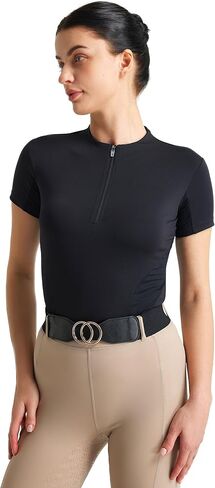 FitsT4 Sports Equestrian Shirts for Women Short Sleeve Horse Riding Shirts Quick Dry UPF50+ Riding Top Quarter Zip in Saudi Arabia