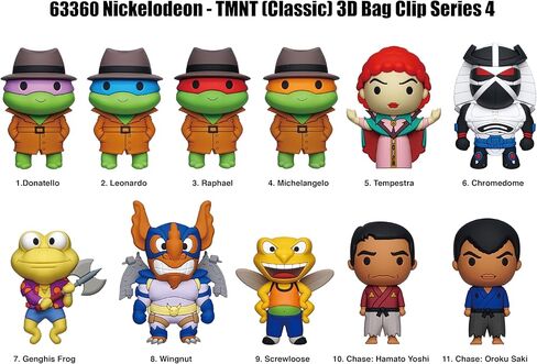 Teenage Mutant Ninja Turtles Series 4 – 5" Collectible Bag Clip – Blind Bag (ONE Random Figure) – Cartoon Character Keychain/Backpack Accessory | Official Licensed Merchandise in Saudi Arabia