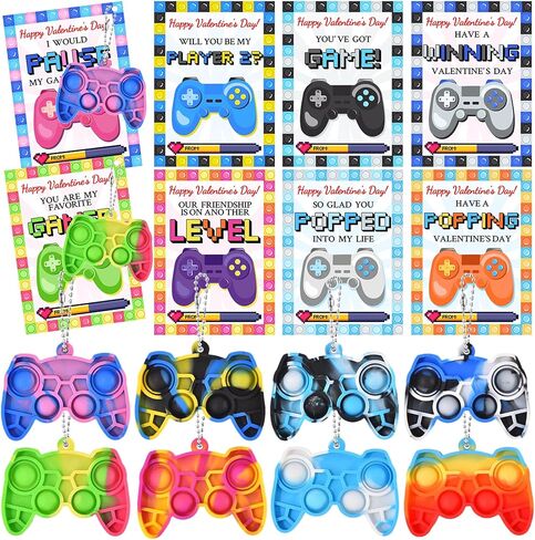 Know me Valentines Day Gifts Mini Pop Fidget Keychain, Happy Valentine's Day Game Cards for Classroom Exchange Gifts Party Favors in Kuwait