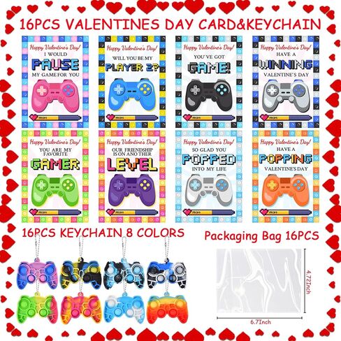 Know me Valentines Day Gifts Mini Pop Fidget Keychain, Happy Valentine's Day Game Cards for Classroom Exchange Gifts Party Favors in Kuwait