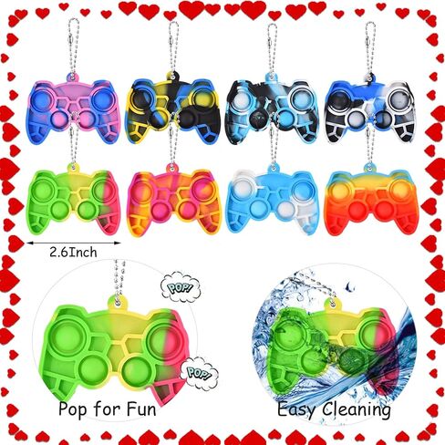 Know me Valentines Day Gifts Mini Pop Fidget Keychain, Happy Valentine's Day Game Cards for Classroom Exchange Gifts Party Favors in Kuwait