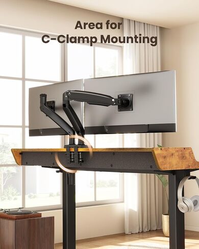 ErGear Electric Standing Desk with Drawers, 48″ x 24″ Gaming Table Compatible Monitor Stand, Stand up Desks, Home Office Height-Adjustable Desk with Storage Shelf, 4 Preset Heights, Vintage Brown in Kuwait