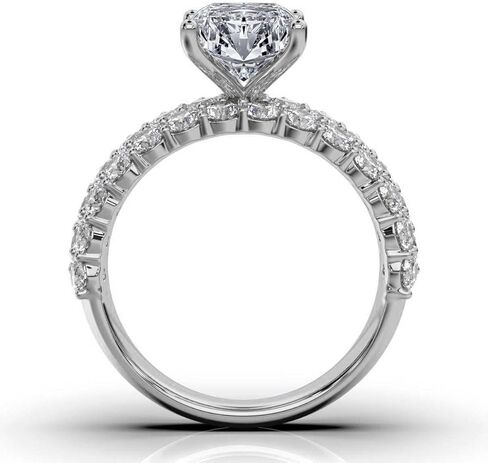 خاتم خطوبة مويسانيتي مقطوع مشع 1-5 قيراط للنساء 10 قيراط 14 قيراط 18 قيراط من الذهب الأبيض و925 من الفضة الإسترليني خاتم خطوبة مخفي هدية عيد الميلاد للنساء (5 قيراط 11 × 9 مم، مشع) in Kuwait