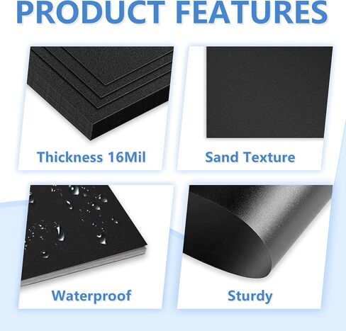 HOUYEE 50 Pack 16 Mil Binding Presentation Covers,Sand-Textured Polycovers,8-1/2" x 11" Letter Size Un-Punched Binding Covers 5 Multi Colors (Black, Yellow, Red, Green, Blue) in Saudi Arabia
