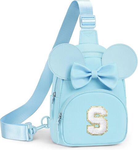 YOOLIFE Birthday Gifts for 2 3 4 5 6 7 8 Year Old Girls Kid Purse, Initial Sling Bag Crossbody Bag for Little Girl Purse, Small Fanny Pack for Girls, Personalized Gifts for Daughter Sister, Pink (A) in Saudi Arabia