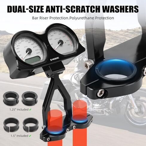 NICECNC مقاييس الحافة نقل أداة جبل مجموعة قوس سبيدو تاش حافظة عنقودية متوافقة مع Harley Road Glide FLTRX 2015-2023، Road Glide Special FLTRXS 2015-2023 انظر التركيبات، أسود in Kuwait