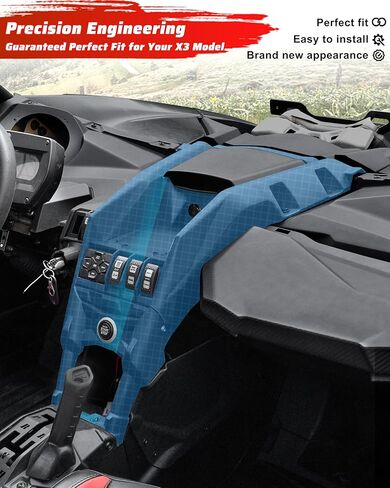Dashboard Control Kit for 2017+ Can-Am Maverick X3, Black Dashboard Control Panel Kit Dash Protective Cover for Can Am Maverick X3 Max Turbo R RR 2017-2026 Accessories, Replace #703501035 in Saudi Arabia