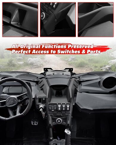 Dashboard Control Kit for 2017+ Can-Am Maverick X3, Black Dashboard Control Panel Kit Dash Protective Cover for Can Am Maverick X3 Max Turbo R RR 2017-2026 Accessories, Replace #703501035 in Saudi Arabia