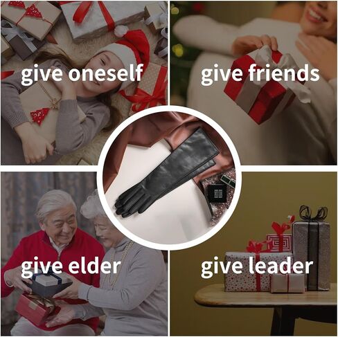 #&? HASHTAG AND WHAT CK01 50cm Long Silk Lined Goatskin Touchscreen Gloves - Elegant Opera Evening Gloves, Luxury Gift Boxed in Saudi Arabia