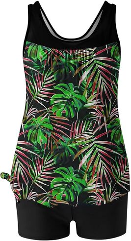Tankini Swimsuits for Women Tummy Control Swim Tank and Shorts 2 Piece Bathing Suit Floral Vacation Modest Swimwear in Saudi Arabia