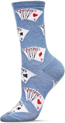 MeMoi Playing Cards Bamboo Blend Crew Socks in Saudi Arabia