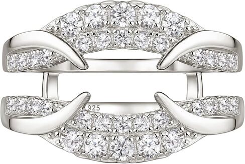 Wuziwen Vintage Moissanite Ring Enhancer for Engagement Rings Guard Wedding Bands for Women D Color VVS1 925 Sterling Silver in Saudi Arabia