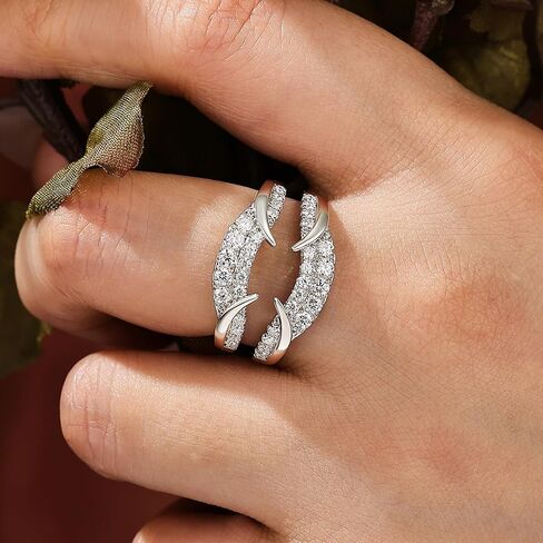 Wuziwen Vintage Moissanite Ring Enhancer for Engagement Rings Guard Wedding Bands for Women D Color VVS1 925 Sterling Silver in Saudi Arabia