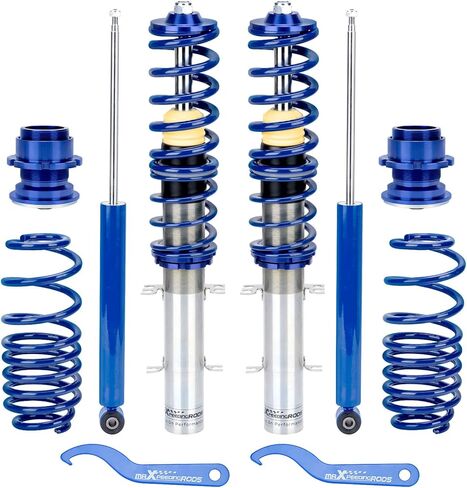 maXpeedingrods Coilovers for VW Golf MK4 FWD 1997-2007, for VW Jetta MK4 1999-2005, for VW New Beetle FWD 1998-2010, Height Adjustable Coilovers Suspension Kit Struts, Lowering Kit Blue in Kuwait
