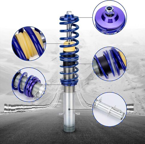 maXpeedingrods Coilovers for VW Golf MK4 FWD 1997-2007, for VW Jetta MK4 1999-2005, for VW New Beetle FWD 1998-2010, Height Adjustable Coilovers Suspension Kit Struts, Lowering Kit Blue in Kuwait