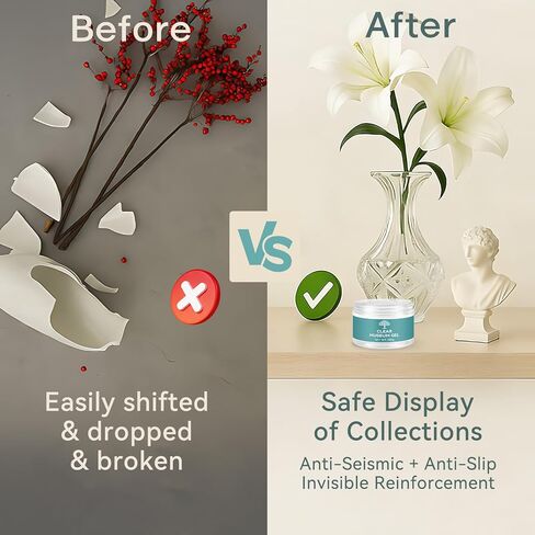 جل عرض شفاف للمتحف، معجون زلزالي قابل لإعادة الاستخدام للحفاظ على المجموعات في مكانها، شمع شفاف قابل للإزالة ولا يترك بقايا لفن الزجاج والتحف والديكور لمنع السقوط والاهتزاز (3.52 أونصة) in Kuwait