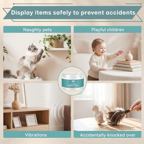 جل عرض شفاف للمتحف، معجون زلزالي قابل لإعادة الاستخدام للحفاظ على المجموعات في مكانها، شمع شفاف قابل للإزالة ولا يترك بقايا لفن الزجاج والتحف والديكور لمنع السقوط والاهتزاز (3.52 أونصة) in Kuwait