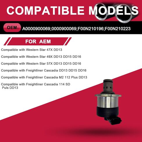 Fuel Meter Quantity Control Valve,Compatible with 2007-2022 Freightliner Cascadia Colornado Detroit DD13 DD15 DD16 Western Star DDE Diesel Engines Fuel Pump Metering Unit A0000900069 in Saudi Arabia