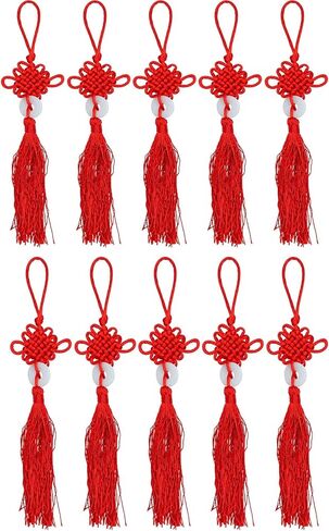 10PCS Red Chinese Knot Tassels, 9 Inch Traditional Handmade Hanging Ornaments for Home Decor, Door, Bag, Chinese New Year, Wedding, Party Festival Decorations in Saudi Arabia