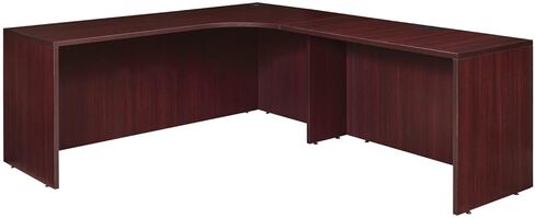 Antique 71" Right Corner Credenza Shell with 47" Return Shell in Mahogany Classic Mahogany Finish Right Corner Credenza with Return Shell for Organized Office Spaces in Saudi Arabia