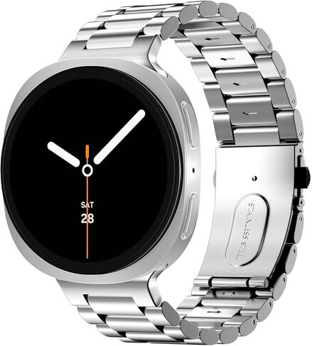 MoKo Metal Band Compatible with Samsung Galaxy Watch 8 Band 40mm 44mm/Galaxy Watch 8 Classic 46mm, No Gap Business Stainless Steel Strap for Men Women in Kuwait