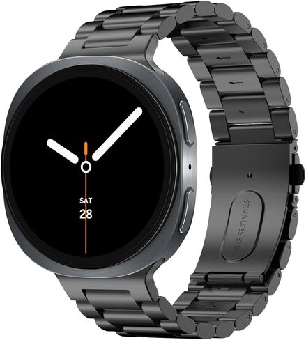 Moko Metal Band متوافق مع Samsung Galaxy Watch 8 Band 40mm 44mm/Galaxy Watch 8 Classic 46mm ، No Gap Business Stand Strap for Men Women in Kuwait