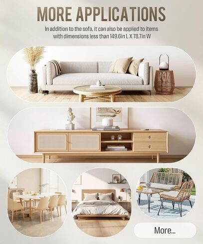 غطاء أريكة بلاستيكي مكون من قطعتين، غطاء أريكة كبير جدًا مقاوم للغبار للحركة والتخزين، أكياس نقل أثاث مقاومة للماء للأريكة المقسمة، أثاث Loveseat، مقاس 150 بوصة ارتفاع × 47 بوصة عرض، شفاف in Kuwait