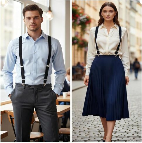 Wide Elastic Pants Suspenders Adjustable Unisex Braces for Jeans and Trousers in Saudi Arabia