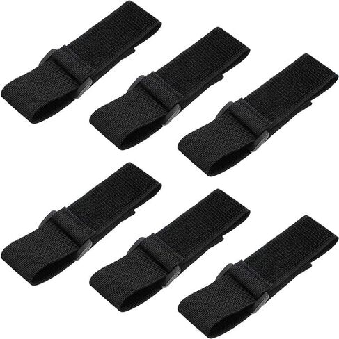 Set of 6 Adjustable Bicycle Pant Leg Straps in Black, Designed for Safety While Cycling, Climbing in Saudi Arabia