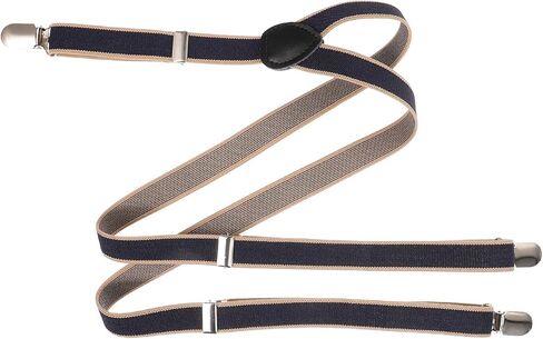 Men’s Suspenders with Leather Clips, Adjustable Elastic Striped Strap Braces for Dress Pants, Sturdy Y-back Suspender Accessories for Men and Women in Saudi Arabia