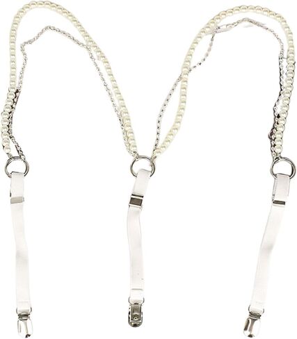 Suspenders Pearls Rhinestones Perfect for Casual Occasions Upgraded Outfit for Carnival Party Cute Suspende in Kuwait