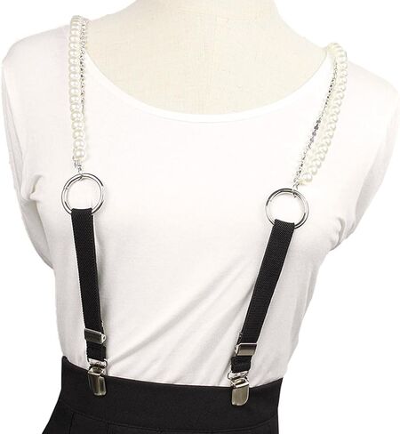 Suspenders Pearls Rhinestones Perfect for Casual Occasions Upgraded Outfit for Carnival Party Cute Suspende in Kuwait