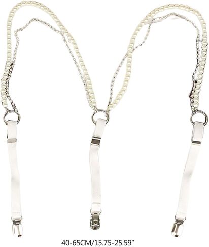 Suspenders Pearls Rhinestones Perfect for Casual Occasions Upgraded Outfit for Carnival Party Cute Suspende in Kuwait