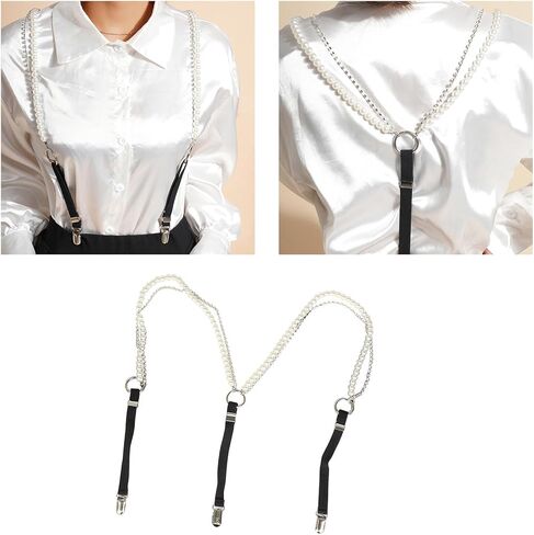 Suspenders Pearls Rhinestones Perfect for Casual Occasions Upgraded Outfit for Carnival Party Cute Suspende in Kuwait