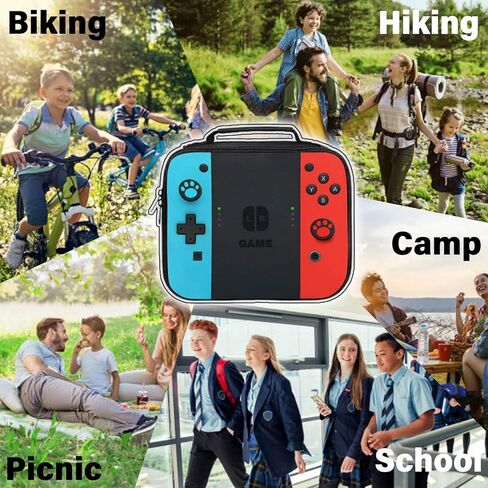 Insulated Lunch Box for Boys Girls, Game Lunch Bag for School Work Office Travel Picnic Hiking Beach, Reusable Portable Lunchbox with Adjustable Strap in Saudi Arabia