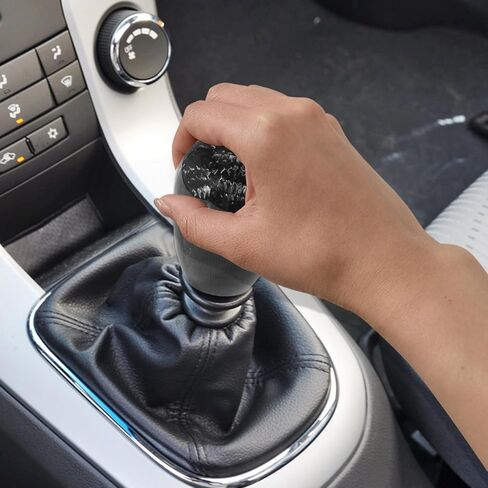6 Speed Carbon Fiber Shift Knob for Manual Tranmission, Oval Stick Shifter Level with 3 Aluminum Adapters (M8x1.25, M10x1.25, M10x1.5) Black in Saudi Arabia