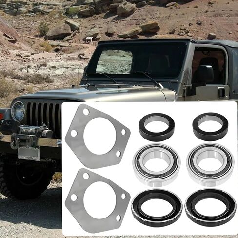 مجموعتان من محمل المحور الخلفي وختم وحلقة ضغط ومجموعة التجنيب متوافقة مع 1997-2006 TJ Wrangler مع Dana 44 in Saudi Arabia