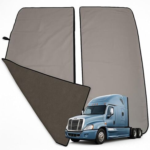 Sleeper Cab Privacy Curtains for Freightliner Cascadia (2008-2017) High Roof Sleeper Interior Fabric- (Graphite) in Saudi Arabia