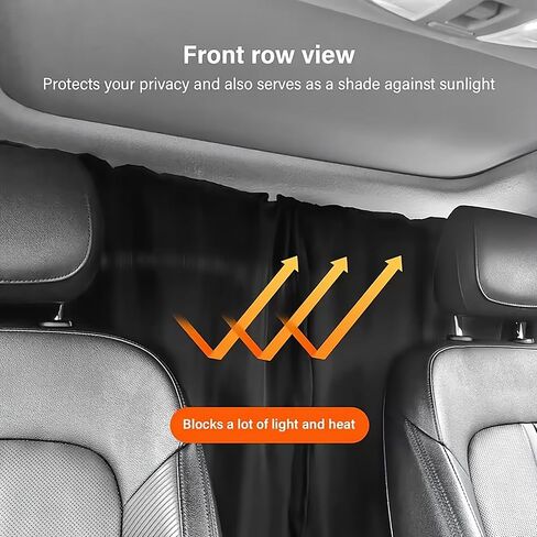 Car Privacy Curtain Set, Oxford Polyester with Divider & Side Drapes, Storage Pockets for Rear Seat Privacy, Fits Most SUVs and Sedans, Sunshade for Baby, Camping, and Car Travel in Saudi Arabia