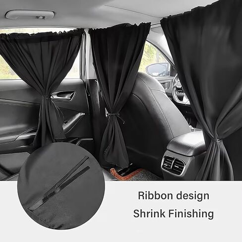 Car Privacy Curtain Set, Oxford Polyester with Divider & Side Drapes, Storage Pockets for Rear Seat Privacy, Fits Most SUVs and Sedans, Sunshade for Baby, Camping, and Car Travel in Saudi Arabia