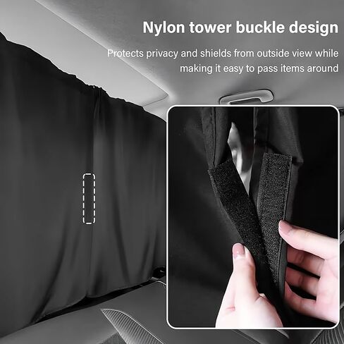 Car Privacy Curtain Set, Oxford Polyester with Divider & Side Drapes, Storage Pockets for Rear Seat Privacy, Fits Most SUVs and Sedans, Sunshade for Baby, Camping, and Car Travel in Saudi Arabia
