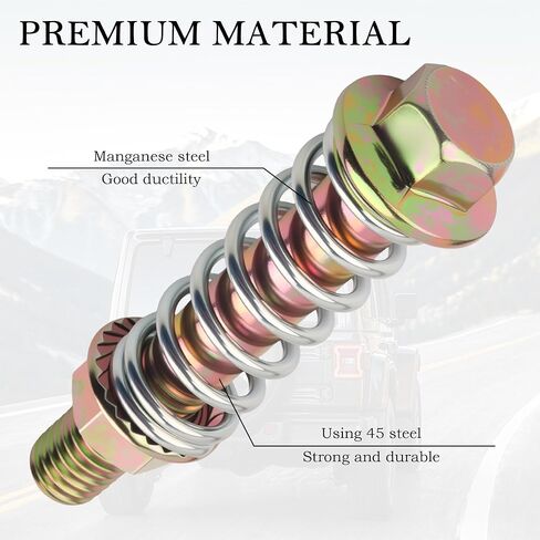 2PCS Car Exhaust Manifold Bolts,Steel M10x1.5 mm Exhaust Bolts and Nuts Kit with Springs for Exhaust Gasket,Professional Exhaust Flange Bolts Car Accessories for Most Cars (Gold) in Saudi Arabia