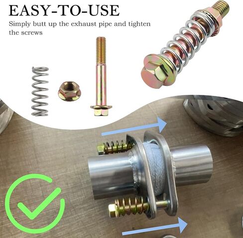 2PCS Car Exhaust Manifold Bolts,Steel M10x1.5 mm Exhaust Bolts and Nuts Kit with Springs for Exhaust Gasket,Professional Exhaust Flange Bolts Car Accessories for Most Cars (Gold) in Saudi Arabia