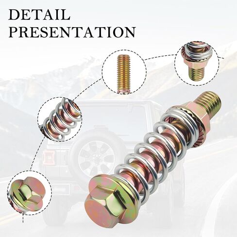 2PCS Car Exhaust Manifold Bolts,Steel M10x1.5 mm Exhaust Bolts and Nuts Kit with Springs for Exhaust Gasket,Professional Exhaust Flange Bolts Car Accessories for Most Cars (Gold) in Saudi Arabia