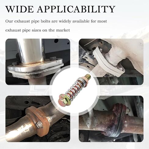 2PCS Car Exhaust Manifold Bolts,Steel M10x1.5 mm Exhaust Bolts and Nuts Kit with Springs for Exhaust Gasket,Professional Exhaust Flange Bolts Car Accessories for Most Cars (Gold) in Saudi Arabia